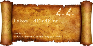 Lakos Lóránt névjegykártya