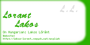 lorant lakos business card