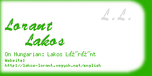 lorant lakos business card